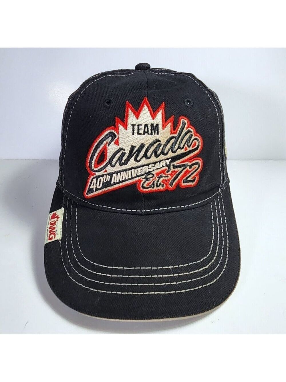 Team Canada 40th Anniversary Hat Cap Russia 2014 Hockey Hook & Loop Black